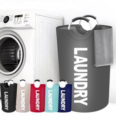 1pc 25.1gal Fabric Laundry Basket with Padded Handles Collapsible Laundry Basket Bathroom Storage and Organization