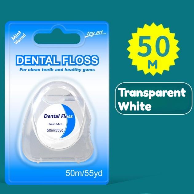 Dental 50m Roll Flosser Portable Toothpick Oral Hygiene Cleaning High Tension Floss Practical Health Mouth