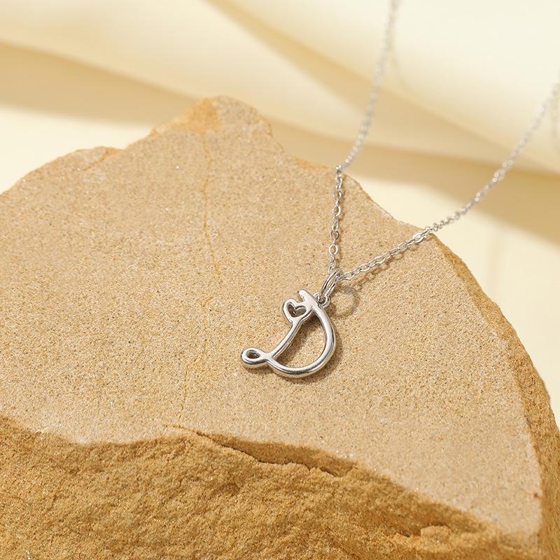 Banyan Tree S925 Silver English Letter Pendant Necklace - Simple, Elegant Style for Mother's Day