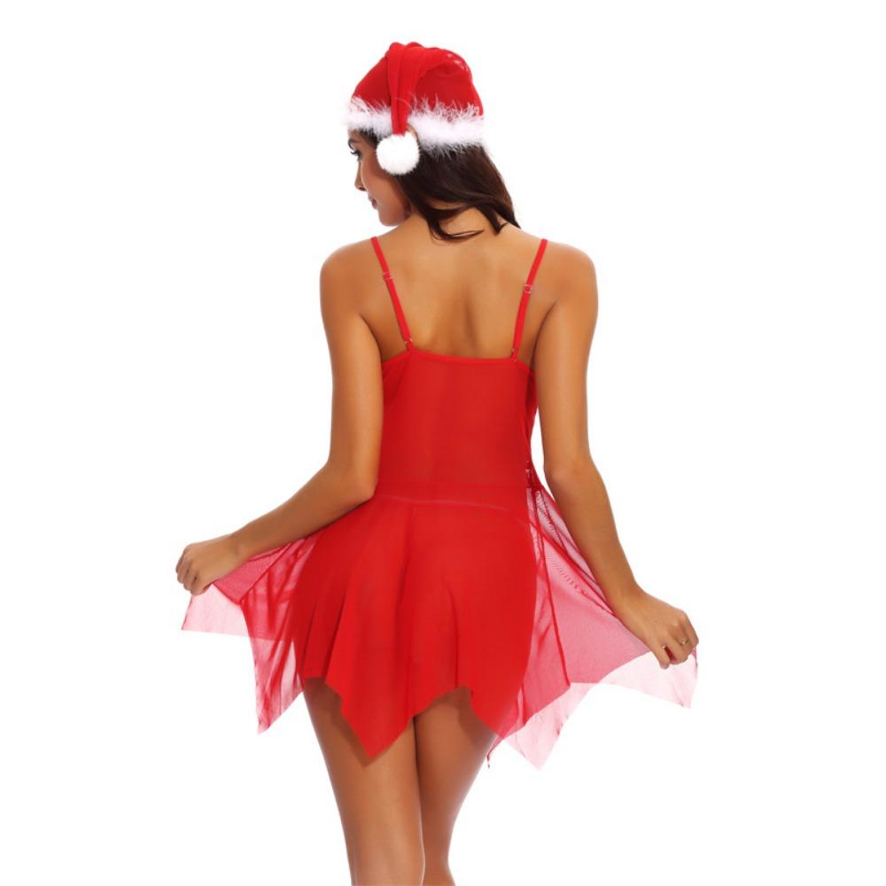 Foreign Trade Cosplay Passion Clothes Sexy Sexy Lingerie Transparent Pajamas Suspender Skirt Christmas Clothes Temptation Wholesale