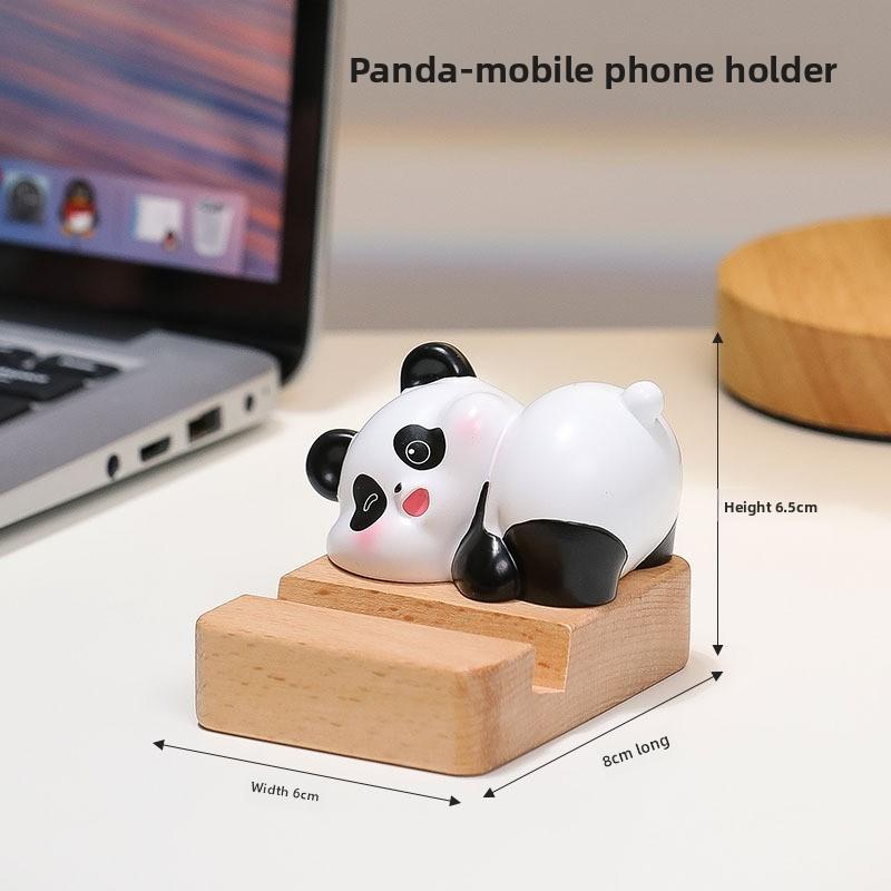 Panda Phone Stand Cute Resin Desk Accessory For Office Gifts And Home Decor