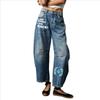 Fashion Casual Women's Stretch Loose Harem Pants Mid-waist Washed Plus Size Denim 9-point Pants