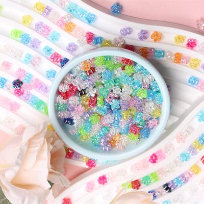 Home Acrylic Handmade Accessories Plum Blossom Beads For Jewelry Making DIY Spacer Beads 500pcs AB Plating 7mm Loose Bracelet Necklace