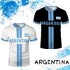 Argentina Nationalflagga Print T-shirt för Män, Andningsbar och Snabbtorkande Träningsuniform, Unisex Casual Kortärmad T-shirt