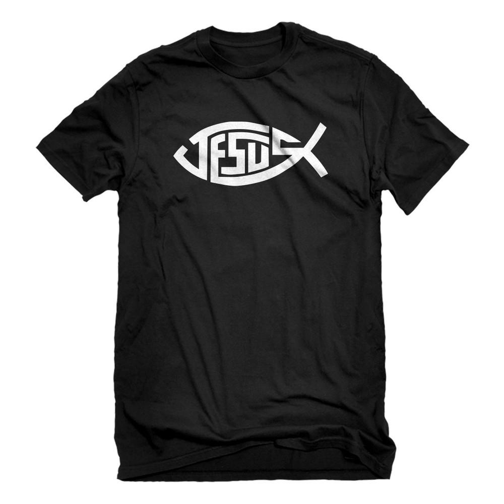 Mens Jesus Fish Short Sleeve T-shirt Unisex T-Shirt XXXXL