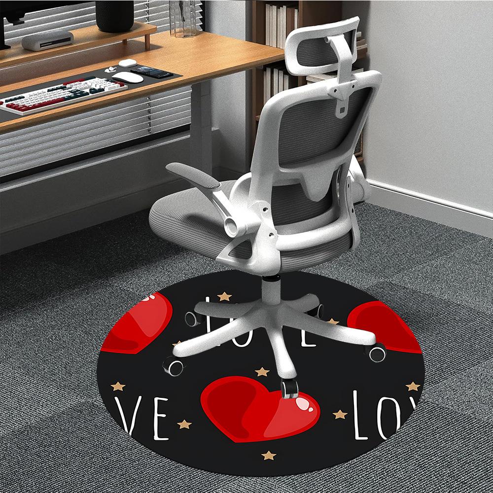 

1pc Love Hearts Chair Carpet for Office, Non-slip, Soft and Durable Office Rug for Interior Decoration, Perfect for Office yy260313064 80cm by 80cm
