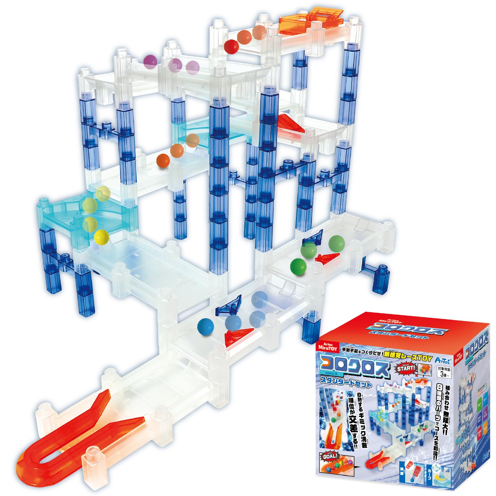 

Artec MiraTOY Corocross Standard Set - Educational Toy, Pythagoras-style Slope Toy, Marble Run, Assembly Toy (74825)