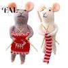 Handmade Nordic Ornament Collection Christmas Felt Mouse Ornament, Felted Wool Hanging Decoration, Warm Winter Holiday Gift Ideas Cute Knitting