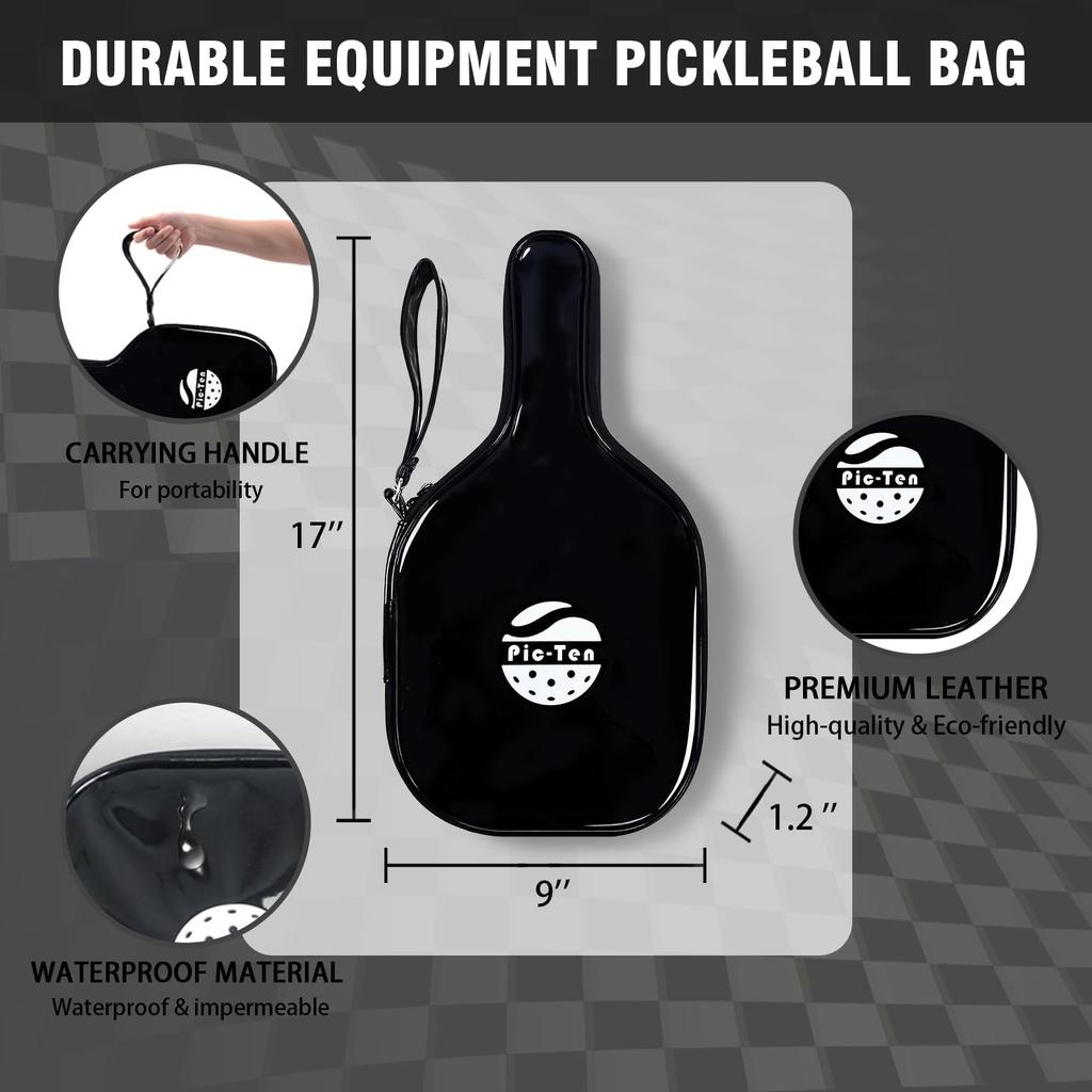 Pic 10 Pickleball Pádlo Originální 18K uhlíkové vlákno Pickleball Pádlo 3D vzor 16mm Power Polymerové jádro Lehké Odolné Vysoce výkonný design