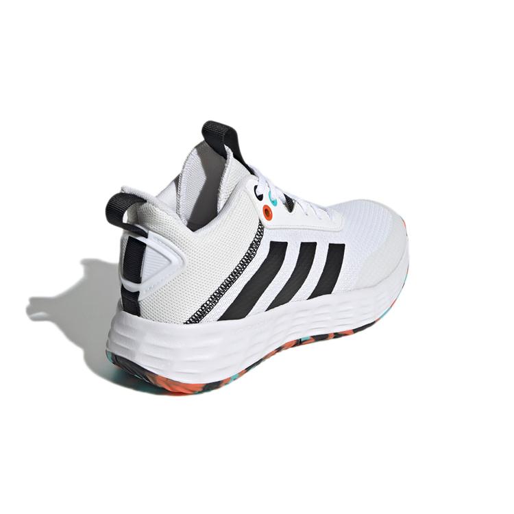 Adidas OwnTheGame 2.0 Slip Resistant Abrasion Resistant Mid top Performance Basketball Shoes White Black Kids' H01556