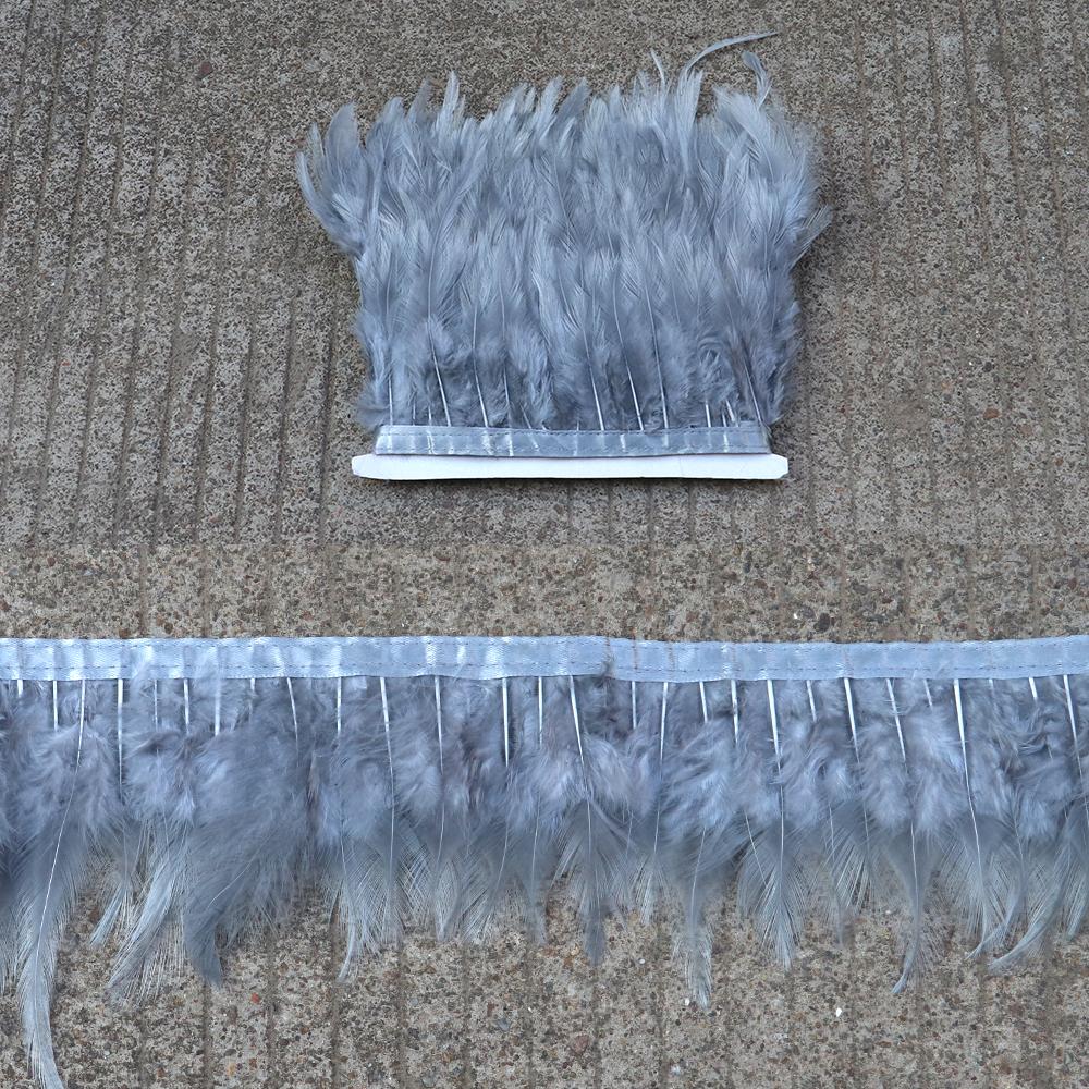 Feather5 10Meters Rooster Feather Trim 8-13CM Colored Chicken Feathers Ribbon  3-5" Saddle Pheasant Feathers Trim Fringe