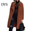 Casual Style Women Outerwear Winter Jacket Double-sided Fleece Turn-down Collar Long Sleeves Knee Everyday Length Keep Warm Cozy Overcoat Outdoor