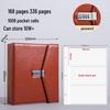 Waterproof Leather Password Lock Cash Storage Book for Paper Money, New Model, Three-Fold Design