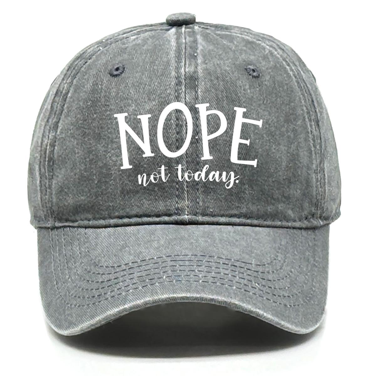 

NOPE not today Print Adjustable Caps Cotton Man Cap Trendy Vintage Snapback Baseball Caps Perfect For Tennis One Size Fits All сірий