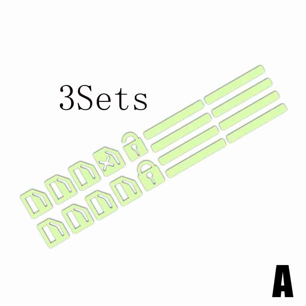 18 PCS/SET(3 Sets) Car Function Key Fluorescent Sticker Automobile Interior Glowing Sticker Night Fluorescent Decals