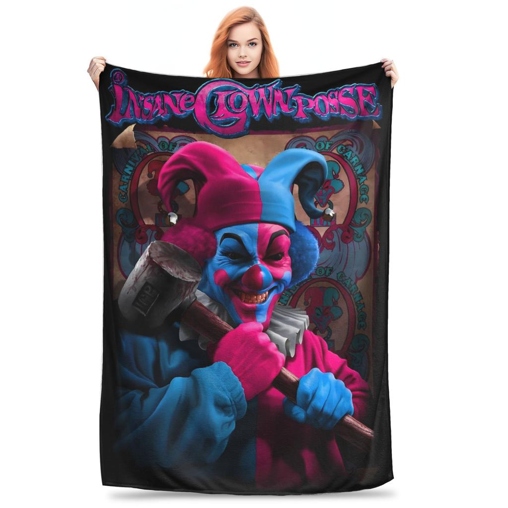 Insane Clown Posse Blanket Warm Soft Street Trend Plush Throw Blanket For Children Home Decor Flannel Bedspread Bed Cover