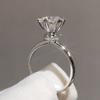 Damen offener Ring PT950 beschichtet gefälschter Moissanit Zirkon besetzt stilvoller Ring Geschenk