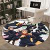 1pc Tokyo Jujutsu High School Anime Round Carpet  Office Chair Mat, NonSlip Rug with Cute Uniform Design for Home