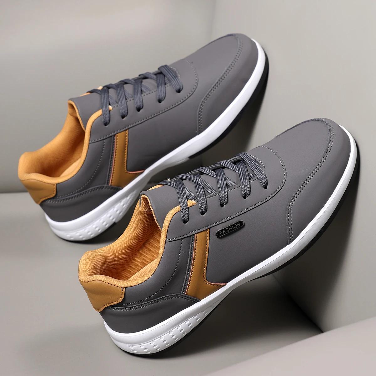 

Fashion Men s Running Shoes 2025 Autumn Shock-absorbing Sports Shoes Plus Size Yellow Flat Bottomed Lightweight Casual Walking Shoes 48 серый