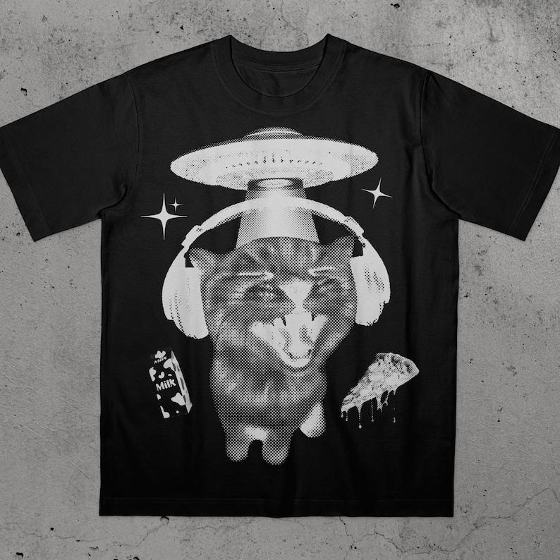 Vintage Funny cute Cat Meme Print Tee Shirt Womens and Unisexs Clothing Fashion Short Sleeve Casual Women T Shirt Top Clothing