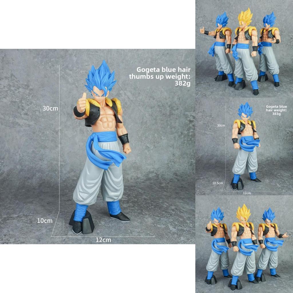 Dragon Ball Gogeta Yellow And Blue Hair Raise Hand Thumbs Up Posture Model For Gift And Collection