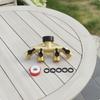 FourWay Hose Splitter Black Lever Handles FourOutlet Brass Toned
