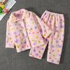 New  Kids Winter Soft Flannel Pajamas Clothing Sets Boys Girls Cartoon Thicken Warm Lapel Tops with Pants Pyjamas Sleepwear Casual Homewears