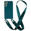 For Samsung Galaxy S21 FE 5G Soft TPU Matte Phone Case Anti-drop Cover with Wide Lanyard