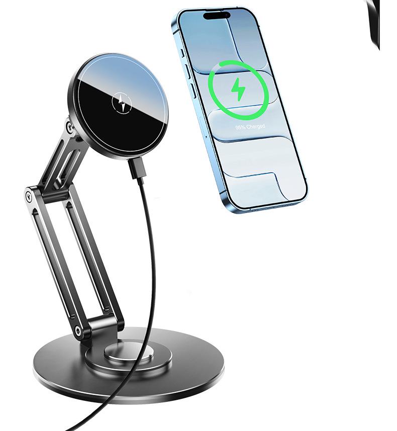 15W Strong Magnetic Wireless Charging Phone Holder with 17mm Universal Ball Head