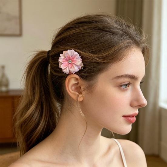 Grampo de Cabelo 3D Design de Flor Simulada Penteados Laterais Traseiros Presilha de Cabelo Grampo de Cabelo para Férias na Praia Acessório de Cabelo Estilo Fada