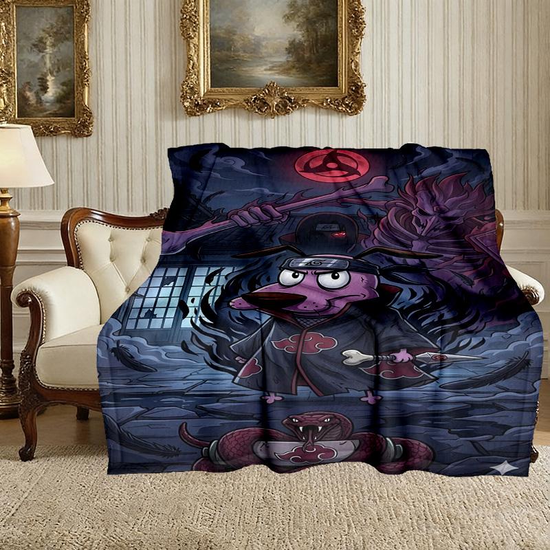 1pc Cozy Print Blanket, Courage the Cowardly Dog Blanket Appropriate for Home Picnic and Travel Adventures