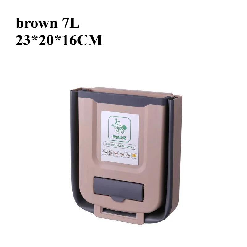 Lixeira dobrável para cozinha, lata de lixo montada na parede, lata de lixo montada na porta do armário da cozinha, lata de lixo dobrável para veículos