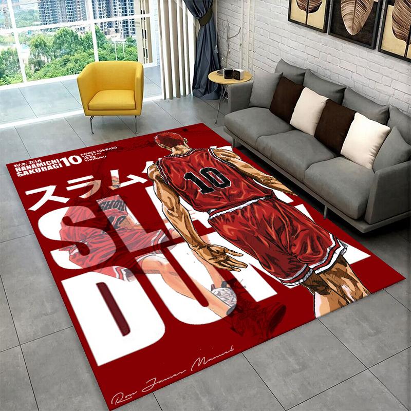 

Retro Slam Dunk Basketball Anime Cartoon Carpet Rug for Bedroom Living Room Sofa Playroom Doormat Home Decor,Area Rug Non-slip 40x60cm