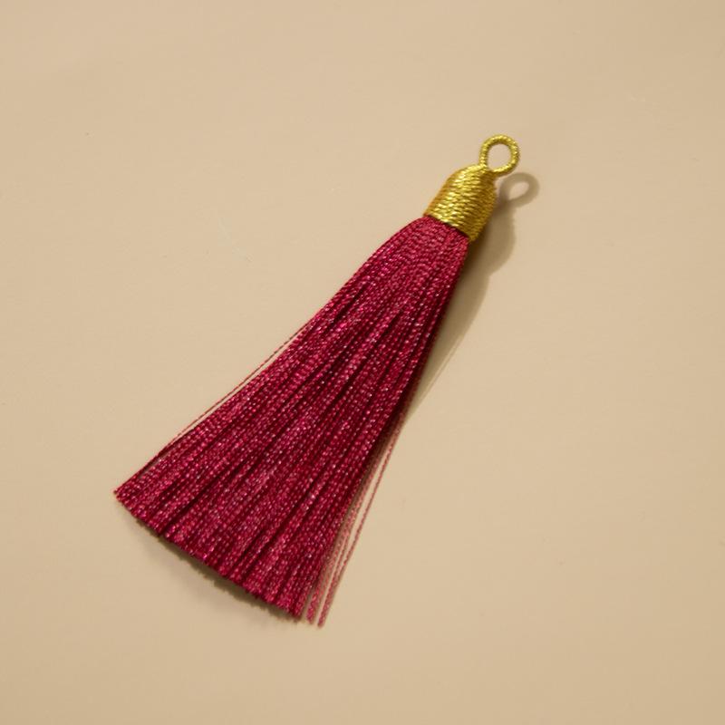 8Cm Pull Ring Gold Silk Threaded Cap Fringed Spike Polyester Fringed Antique Hanging Spike Bookmark Sachet Jewelry Accessories