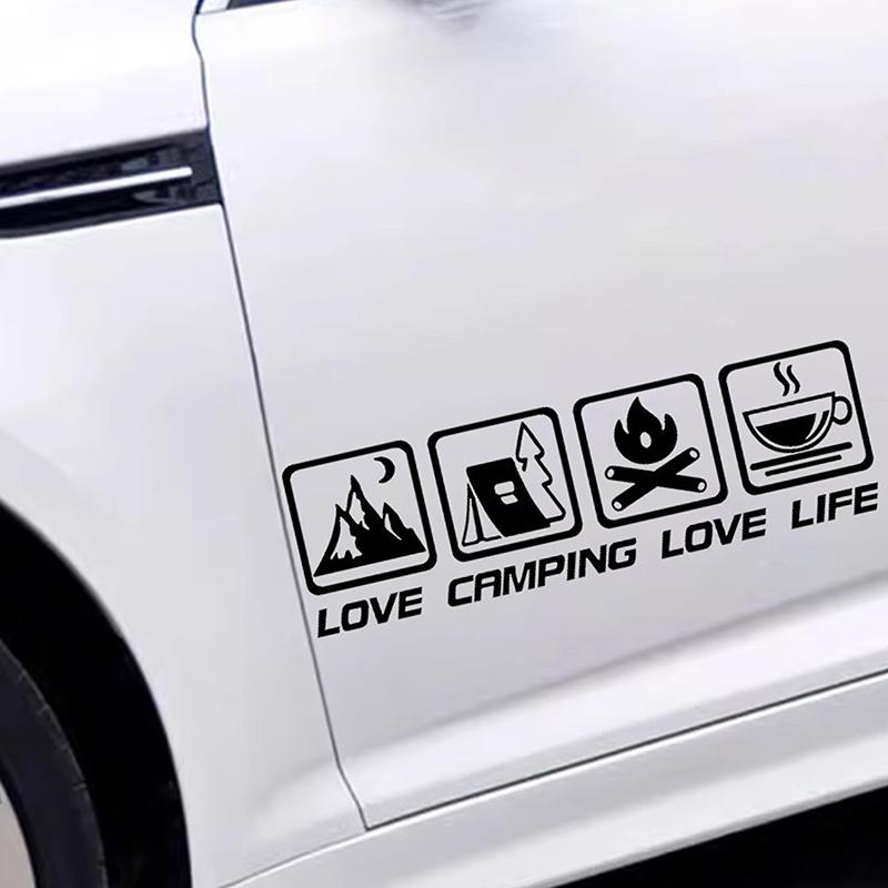 Love Camping, Love Life. Car Sticker Decoration Waterproof For Window And Bumper Stickers Of Cars, Trucks And Motorcycles