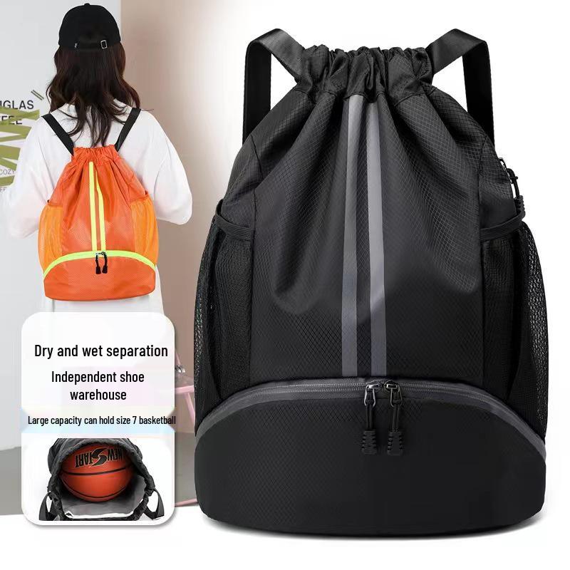 Sportbeutel mit Kordelzug und Nass- und Trockenfächern für Basketball, Fußball, Schwimmen - Unisex Leichter Rucksack