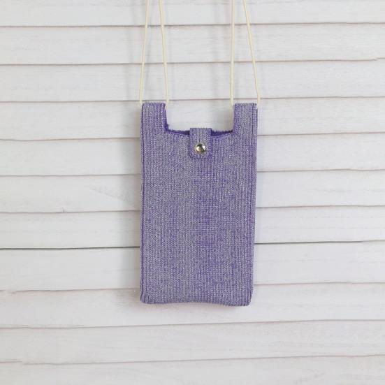 Knitted Mobile Phone Bag Solid Color Shoulder Bag Crossbody Sling Bag with Adjustable Strap for Street Daily Outings Travel Commuting