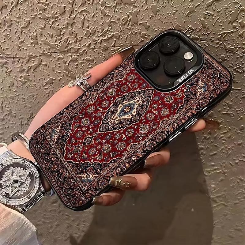 

Роскошный Чехол Для Телефона С Узором Персидского Ковра Для iPhone 16e 16 Pro Max 15 14 Plus 13 12 Mini 11 Pro Ударопрочная Силиконовая Задняя Крышка iPhone 11 Pro Max