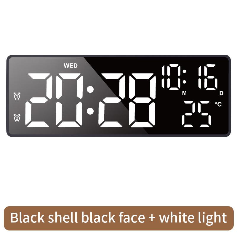 LED Clock digital temperature clock mirror alarm clock multifunctional clock battery plug-in dual-purpose alarm clock