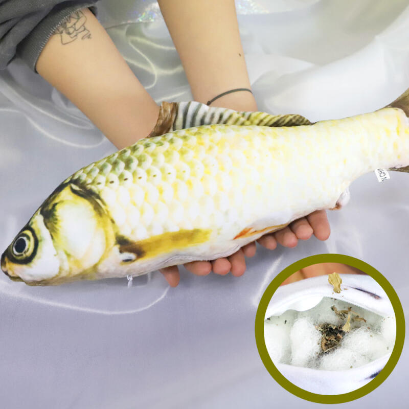 Fish Catnip Toy 40cm (Yellow-Green Carp)