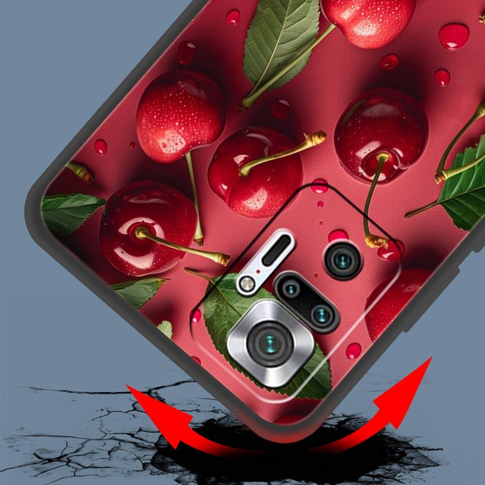 Cherries Cherry Fruit Phone Case For Xiaomi Redmi Note 14 13 5G 10 11 12 Pro Plus 4G 14C 13C 12C 10C Black Cover