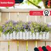 Flowerpot Balcony Terrace Box with Hooks Irrigation System White 60cm