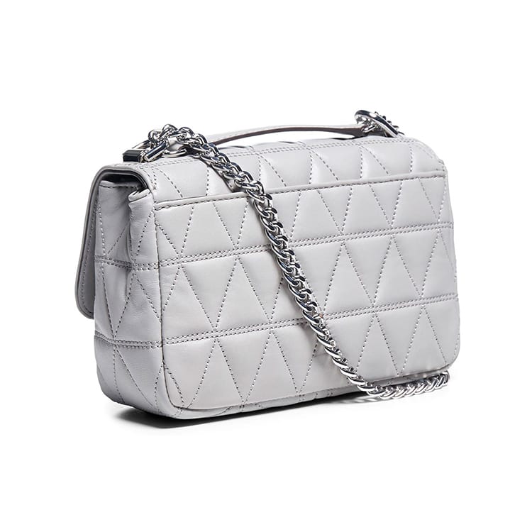 MICHAEL KORS Sloan Leather Shoulder Bag, Crossbody Bag Small Women's Pearl Gray 30S7SSLL1L-081