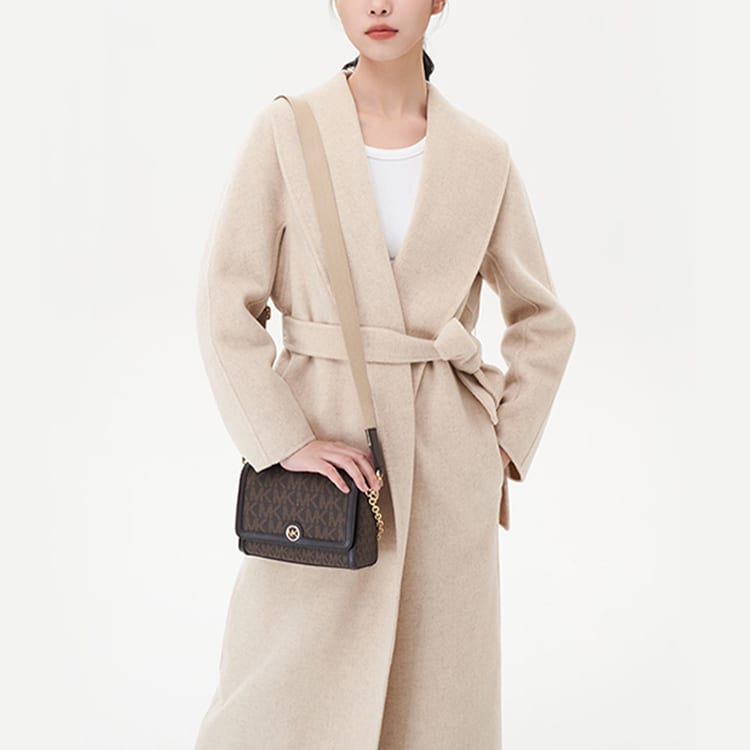 Michael Kors Polyester With Polyurethane With Canvas Crossbody Handbag, Shoulder Bag Women's Brown 32T2G7FC5B-251