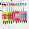 Novelty Rainbow Pens DIY Beadable Pen, Colorful Fancy Beaded Crafting Ballpoint Smooth Flow Gift for Students, Party Favors, Creative Office Supplies