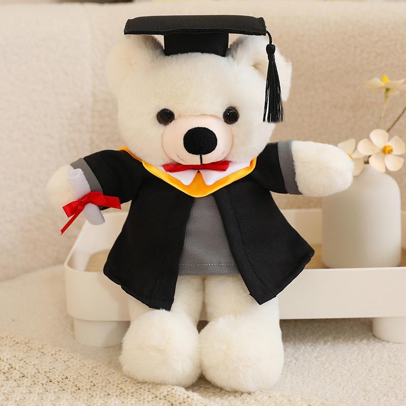 Cute bow tie graduation doctor bear doll plush toy bachelor bear doll student graduation commemorative gift