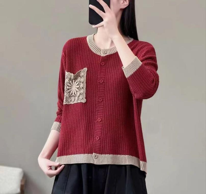 Long Sleeved Cardigan Sweater Jacket for Women Spring and Autumn Thin Women's Knitted Sweater Top