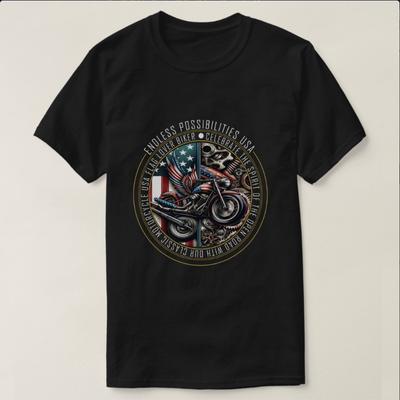 American Motorcycle USA Flag Lover Biker TShirt 100 Cotton ONeck Short Sleeve Summer Casual Mens Tshirt Streetwear