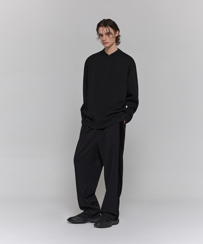 Digeunag Velour Panel Wide Pants (Black)_ Pe3Pa0303