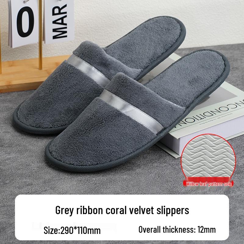 Coral Fleece Non-Slip Slippers for Hotels and Homestays